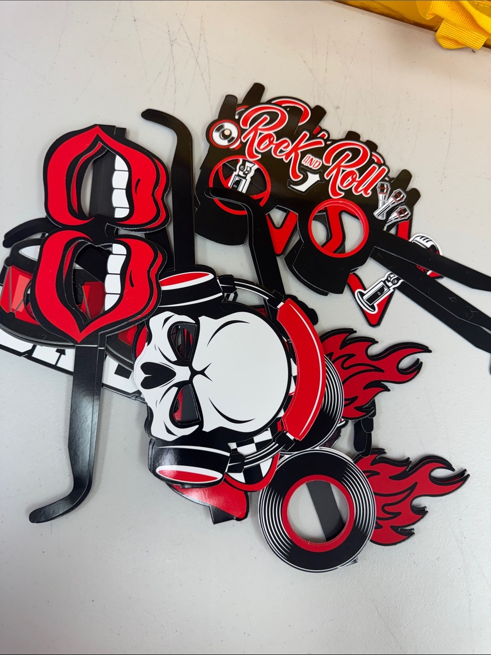 Rock and Roll party favors paper glasses photo props fun guitar music new18 pack